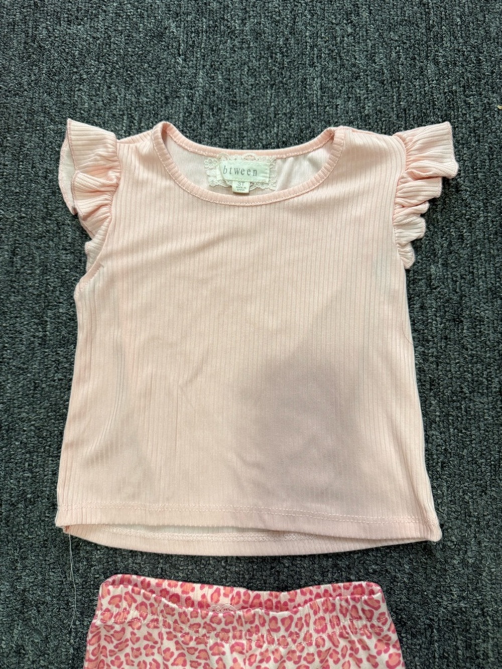btween Pink Ruffle-Sleeve Top & Pink Leopard - Picture 5 of 8